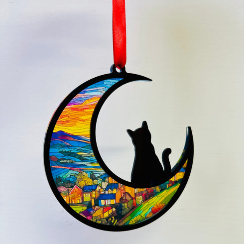 Cat Moon Suncatcher